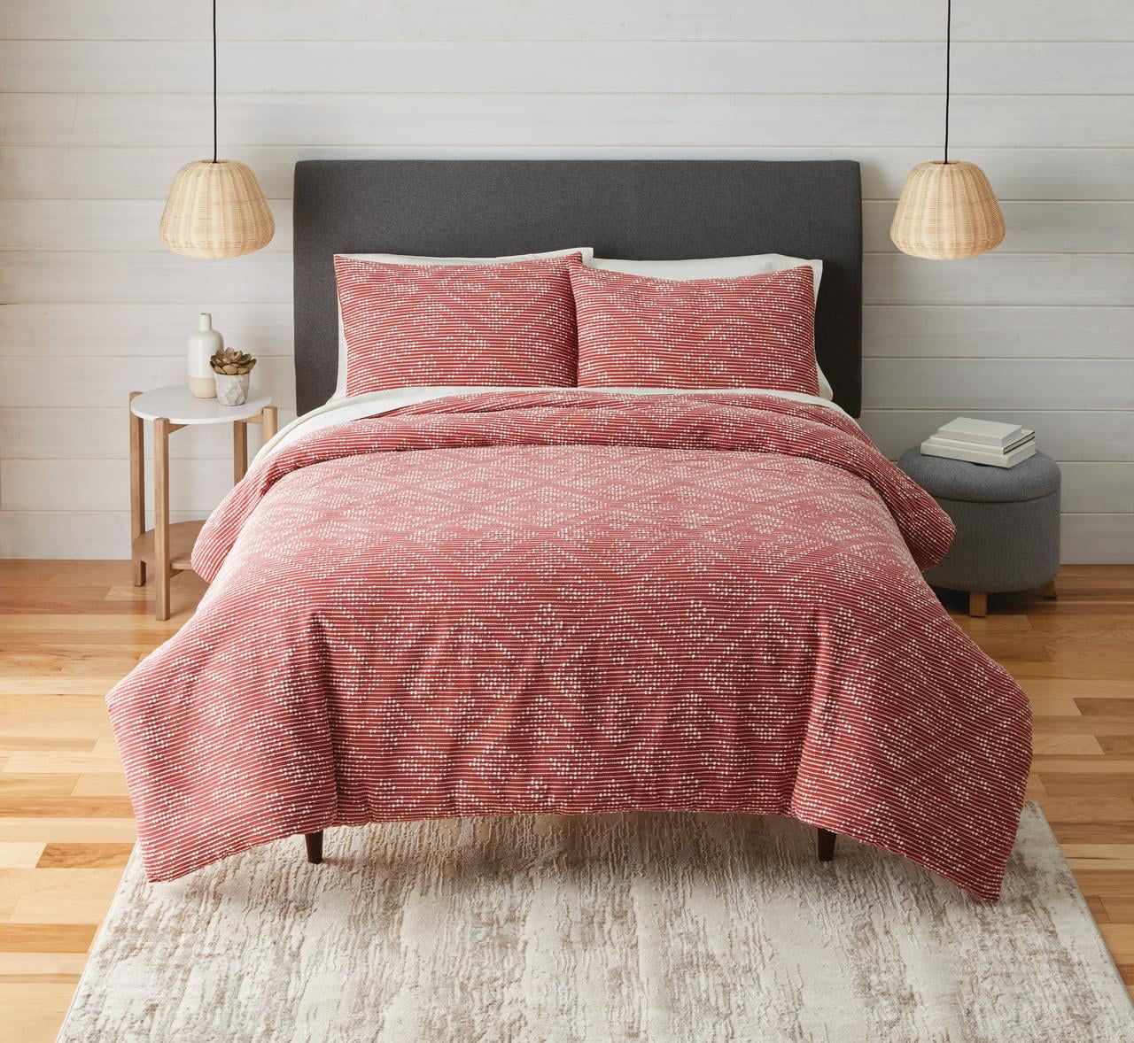 Better Homes  Gardens Woven Slub Comforter Set Red KING 3 pc | Walmart (US)