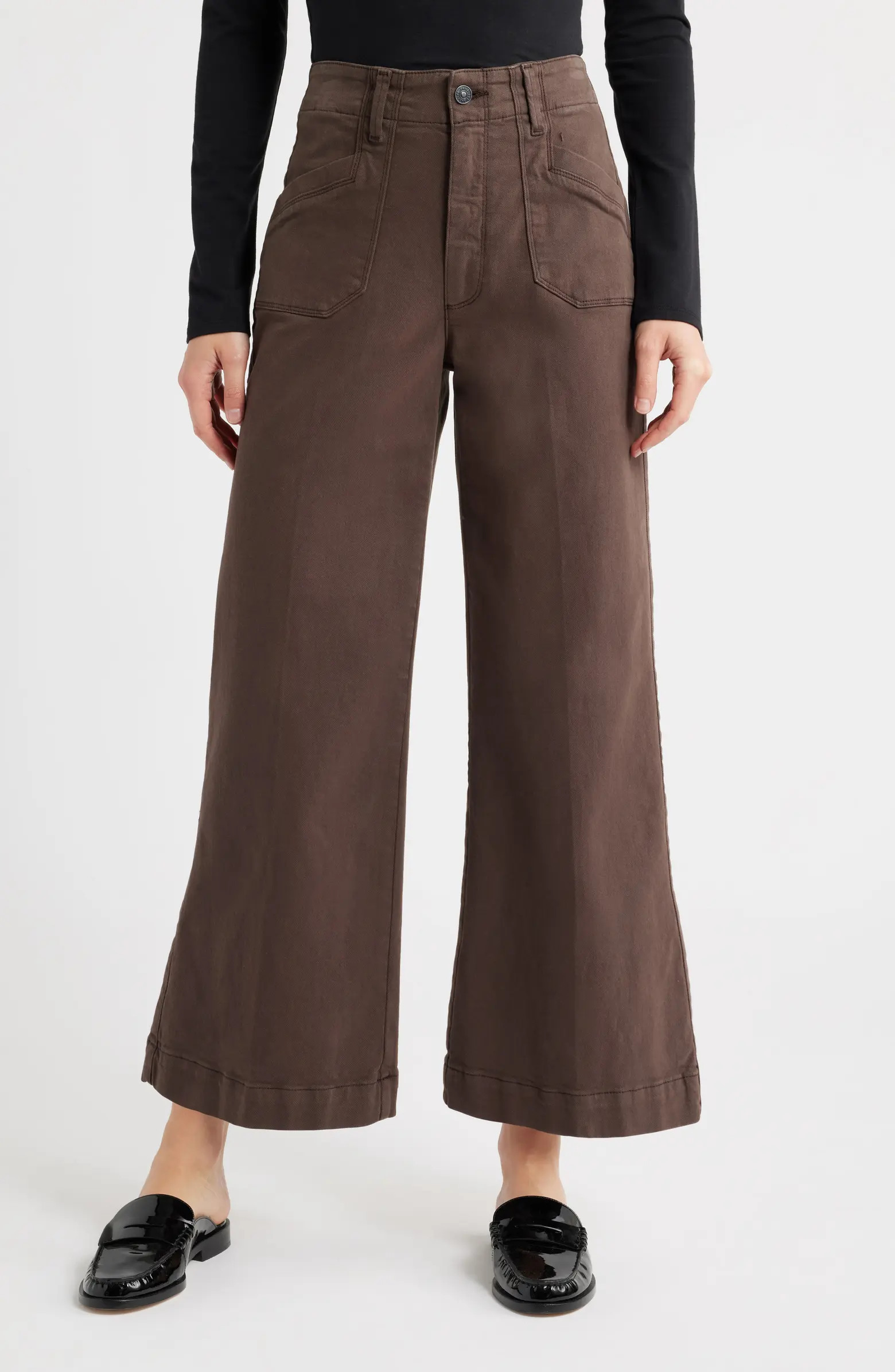 PAIGE Anessa High Waist Ankle Wide Leg Utility Pants | Nordstrom | Nordstrom