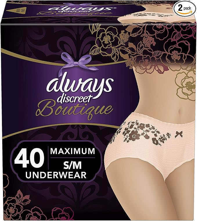 Always Discreet Boutique, Incontinence & Postpartum Underwear for Women, Disposable, Maximum Prot... | Amazon (US)