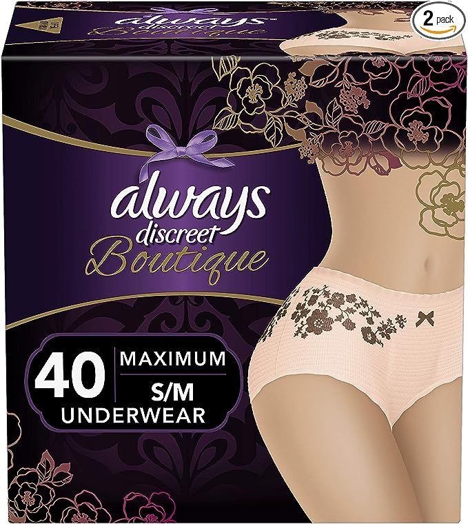 Always Discreet Boutique, Incontinence & Postpartum Underwear for Women, Disposable, Maximum Prot... | Amazon (US)