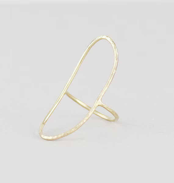 Large Open Oval Hammered Ring in Gold Filled  Oval Ring | Etsy | Etsy (US)