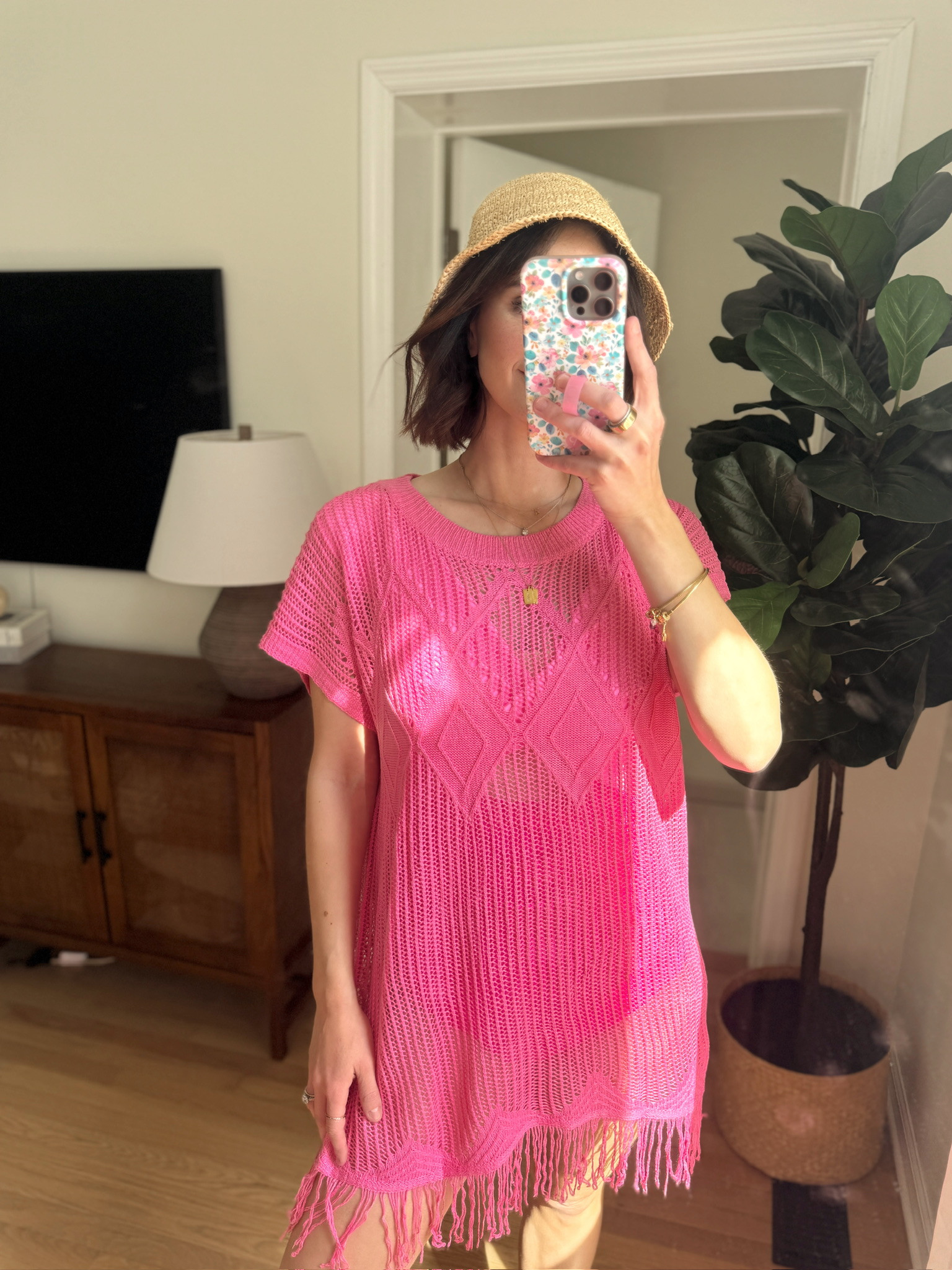 Just the right beach cover up!

sized up to a medium!!

beach cover up, beach dress, pink beach cover up, beach hat, raffia hat, straw hat, summer hat, vacation hat, hallie ragan

#LTKgrwm #LTKootd #LTKSeasonal