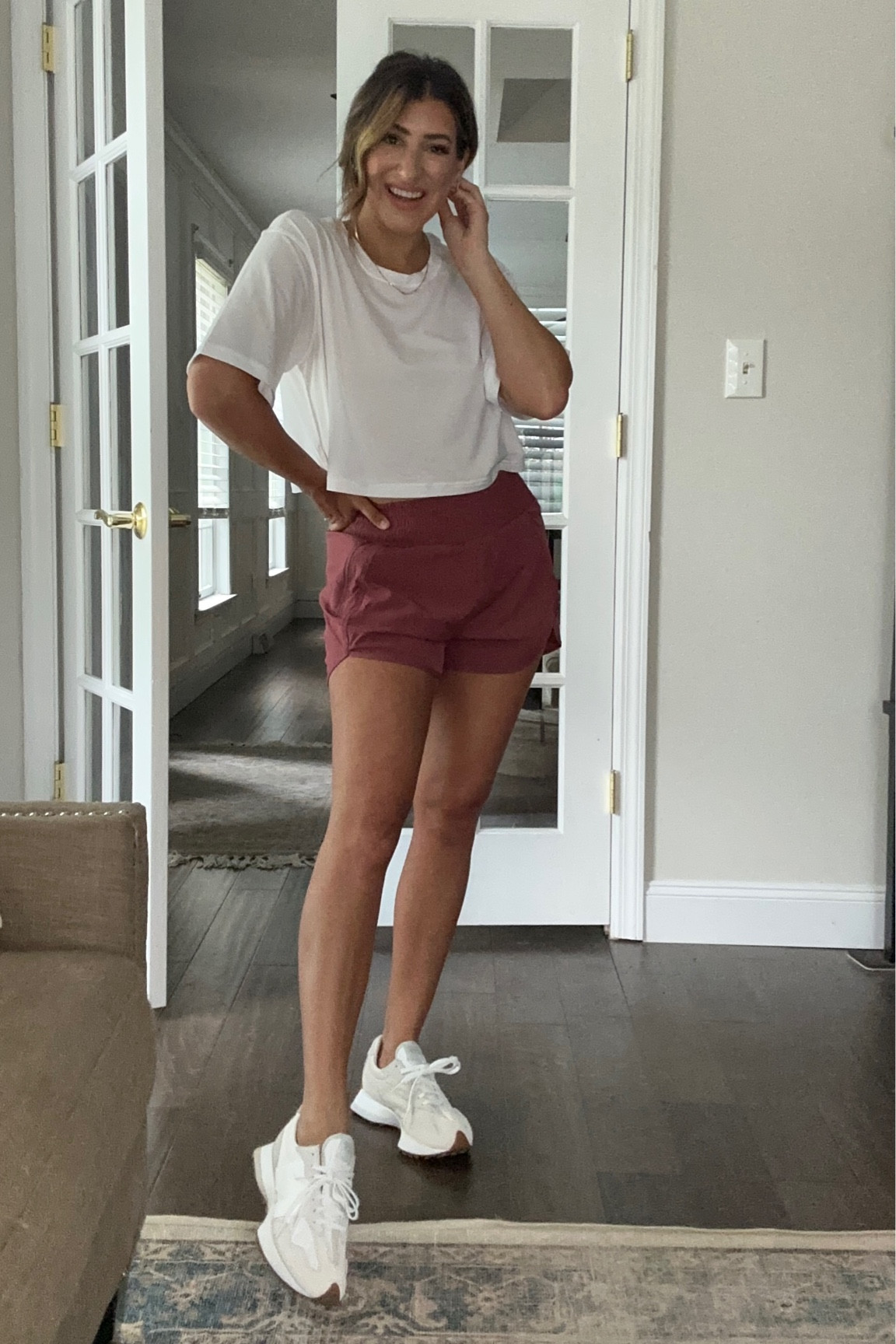 Athleisure outfit. Running outfit. Casual summer outfit. Workout shorts. Wearing a medium in both top and bottom!

#LTKFind #LTKstyletip #LTKfit
