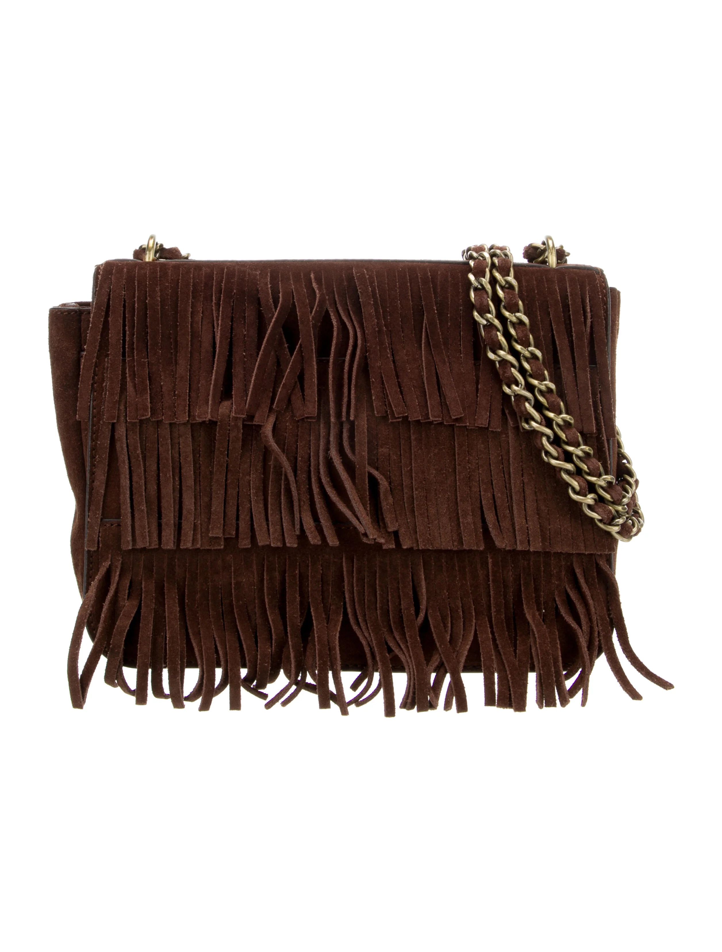 Fringe Trim Suede Shoulder Bag | The RealReal