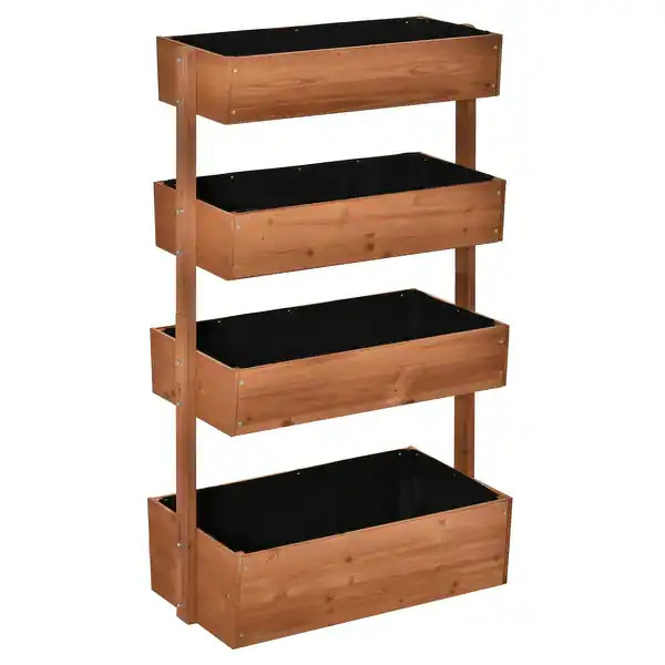 Outsunny 4-Tier Raised Garden Bed, Vertical Flower Pots Rack with Angle Adjustable Planter Boxes,... | Bed Bath & Beyond