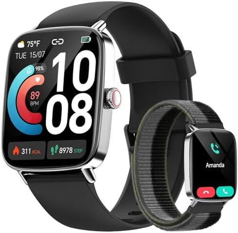 Smart Watch for Men Women, 1.85" HD Smartwatch Compatible iPhone/Samsung/Android (Answer/Make Cal... | Amazon (US)