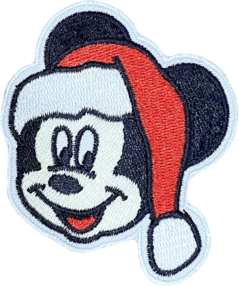 Christmas Mickey Embroidered Patch Iron on/Sew on Clothes T-Shirt Jean Hat Cap Bag | Amazon (US)