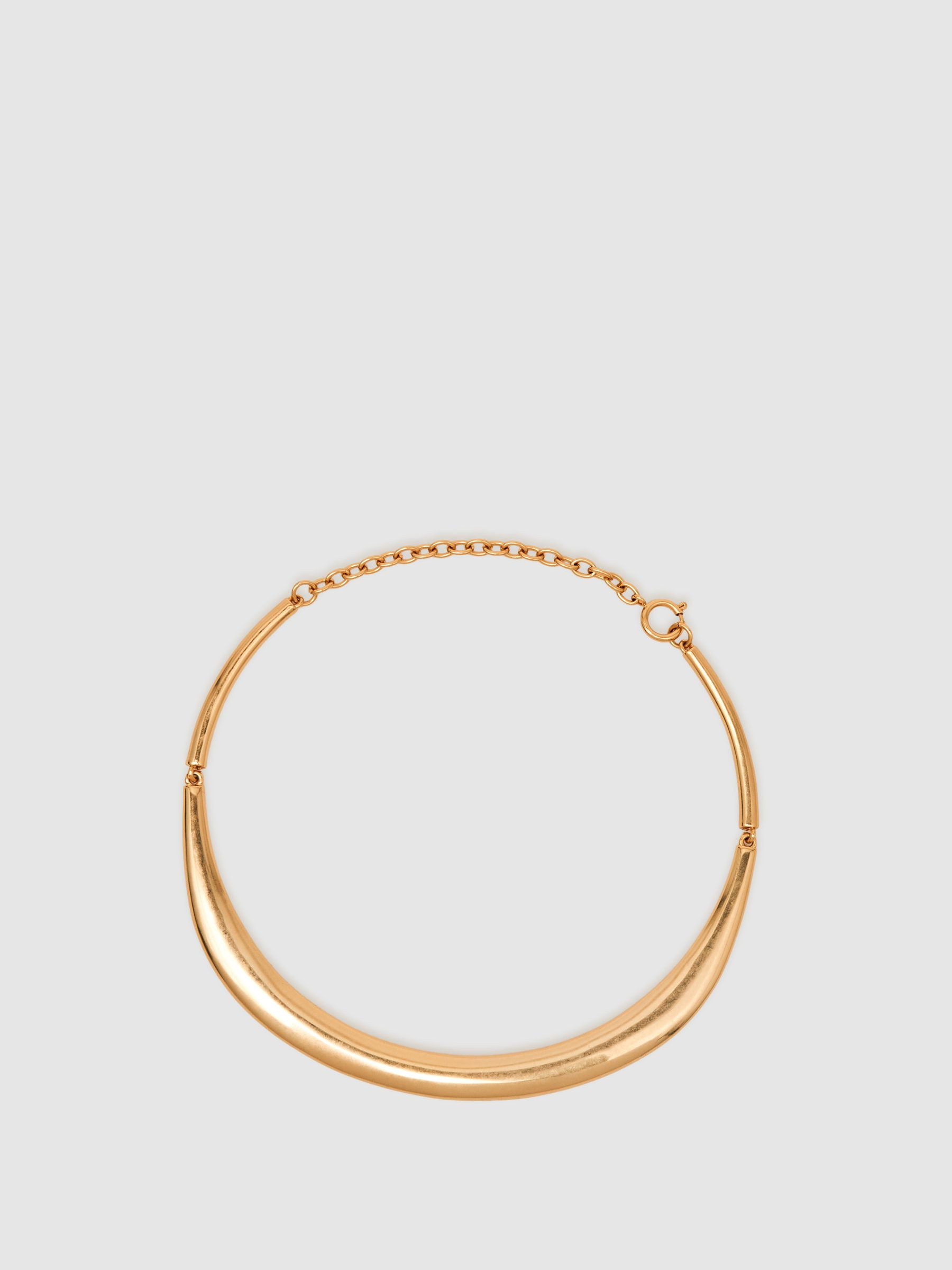 Polished Curve Choker in Gold Tone | Reiss DE