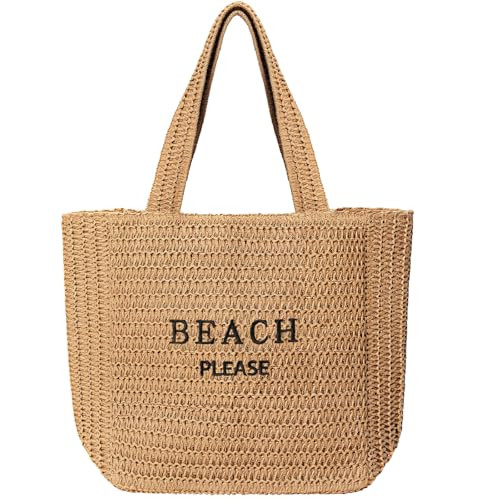 Tavaleu Straw Beach Bags for Women, Large Beach Bag Summer Woven Tote Bag Travel Shoulder Handbag... | Amazon (US)