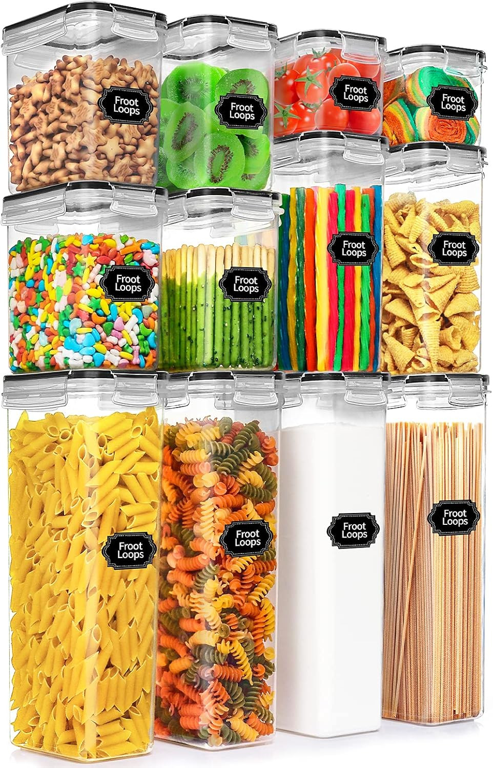 PRAKI Airtight Food Storage Containers Set, 12 PCS Cereal Containers Storage with Lids, BPA Free ... | Amazon (US)