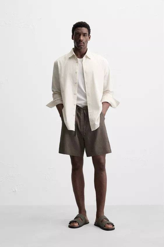 100% LINEN SHORTS | Zara US