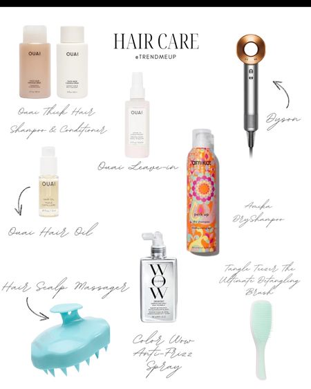 Here is the list of all the hair products I use: 
Ouai is my favorite brand; even my fur girl uses “Fur Bébé Pet shampoo,” which smells amazing! The leave-in I like to use at the beach; it smells rich 🤑 
Hair scalp massage for relaxation. Wow - It’s anti-frizz and great for humidity since the water doesn’t penetrate. Dyson for a fast blow dry and Amika dry shampoo for those gym days🙌🏼 

#LTKOver40 #LTKBeauty #LTKSwim