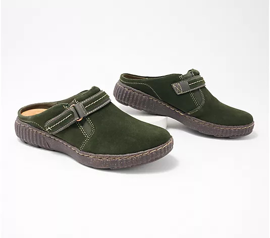 Clarks Collection Leather Slip-On Clog - Caroline May - QVC.com | QVC