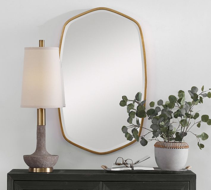 Oceano Gold Frame Wall Mirror | Pottery Barn (US)