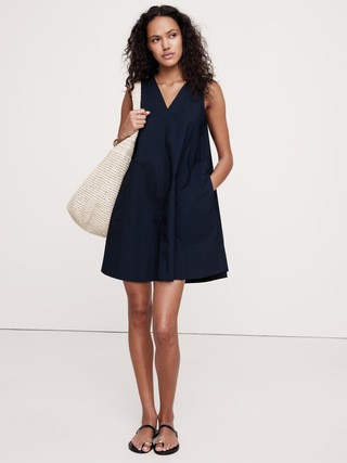 Cotton Poplin Swing Mini Dress | Banana Republic (US)