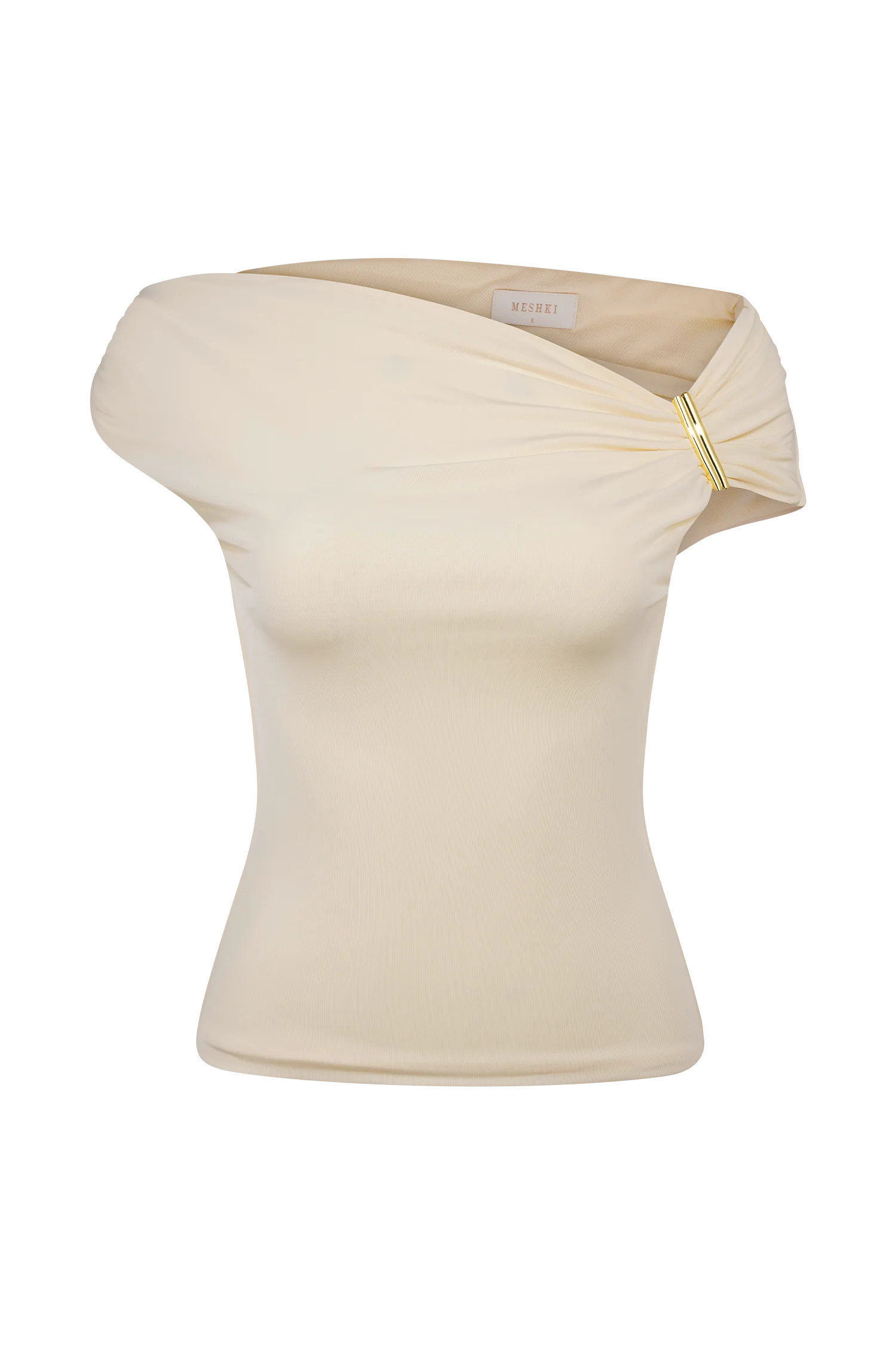 Slinky Top With Hardware - Ivory | MESHKI US