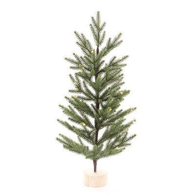 Lit Green Christmas Tree Figurine with Wood Base - Wondershop™ | Target