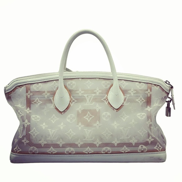 Louis Vuitton Transparent Clear Monogram Embroidered Nylon Mesh Lockit Rare LV | Poshmark