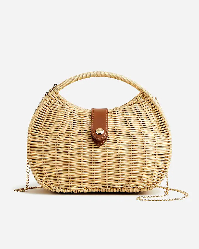 Semicircle rattan clutch | J. Crew US
