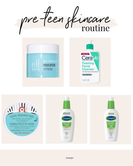 Here’s an easy and affordable pre-teen skincare routine! The cleansing balm and radiance pads are optional. My daughter is starting to get a few breakouts so we implemented the radiance pads, and the balm is for when she wears makeup. We also use pimple patches- linking my favorite below too! 

#LTKbeauty #LTKfamily