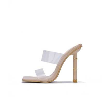 Pure Clear Straps Square Toe High Heels | SHEIN
