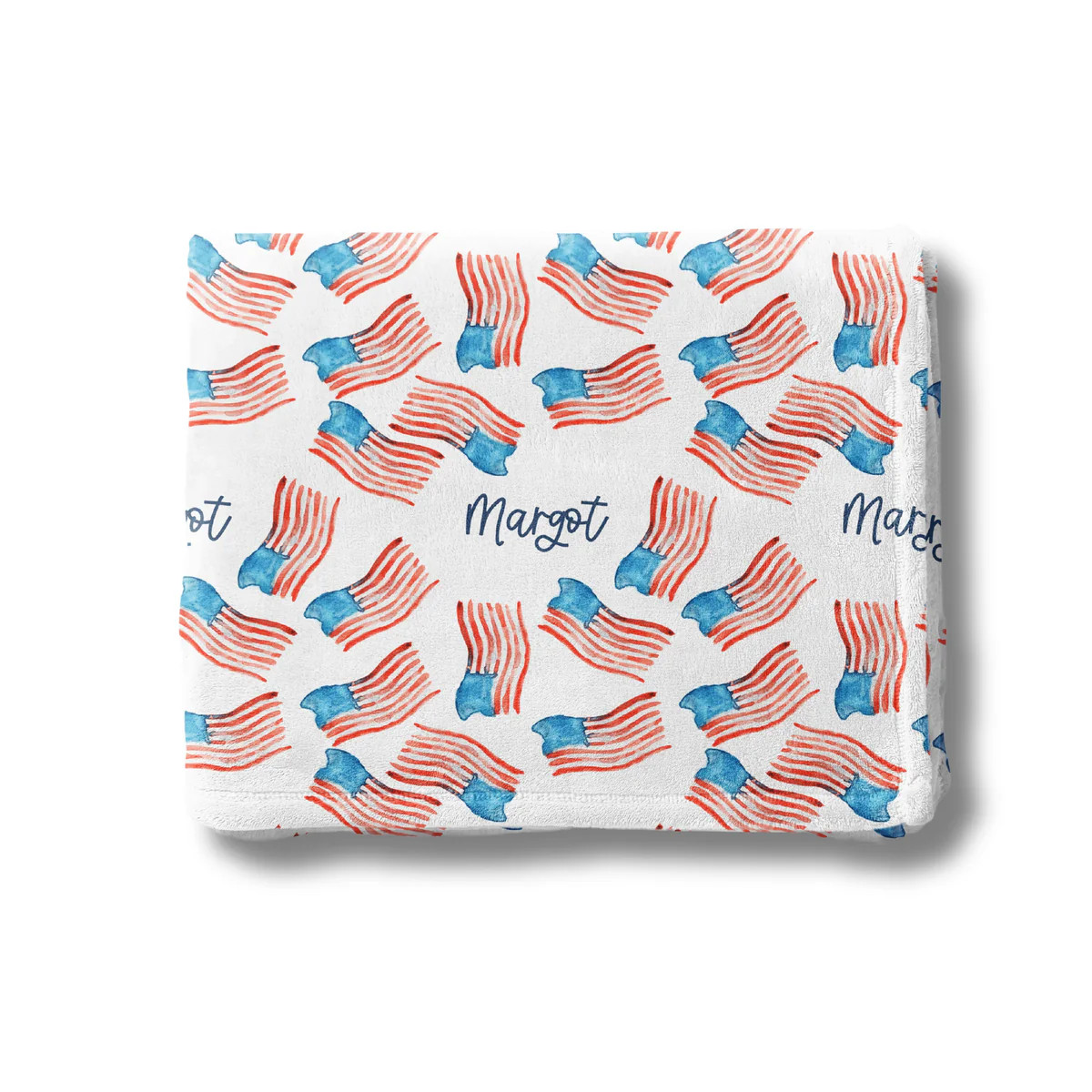 Custom Patriotic USA Flag Name Blanket - 4th of July Memorial Day and Summer Holiday Designs | The Little Lemons Company