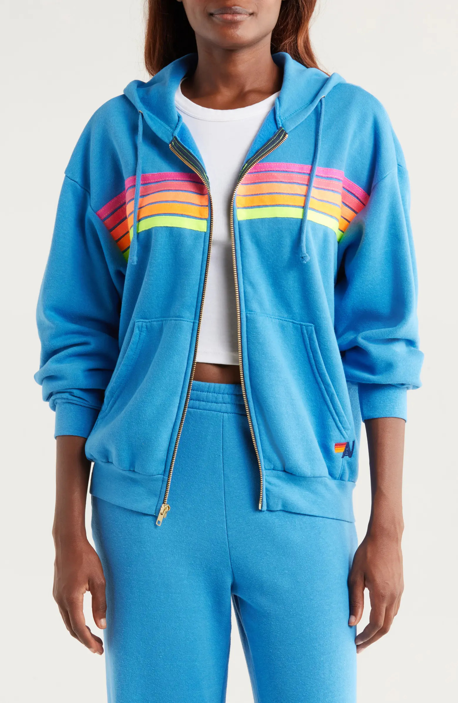 Aviator Nation 5-Stripe Zip Hoodie | Nordstrom | Nordstrom