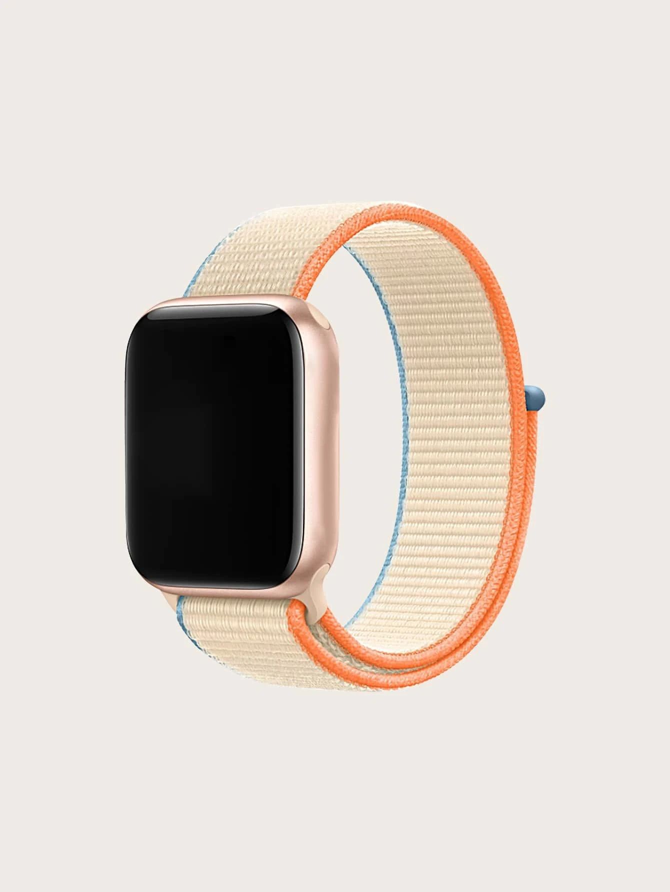 Contrast Binding Nylon Watchband Compatible With Apple Watch | SHEIN