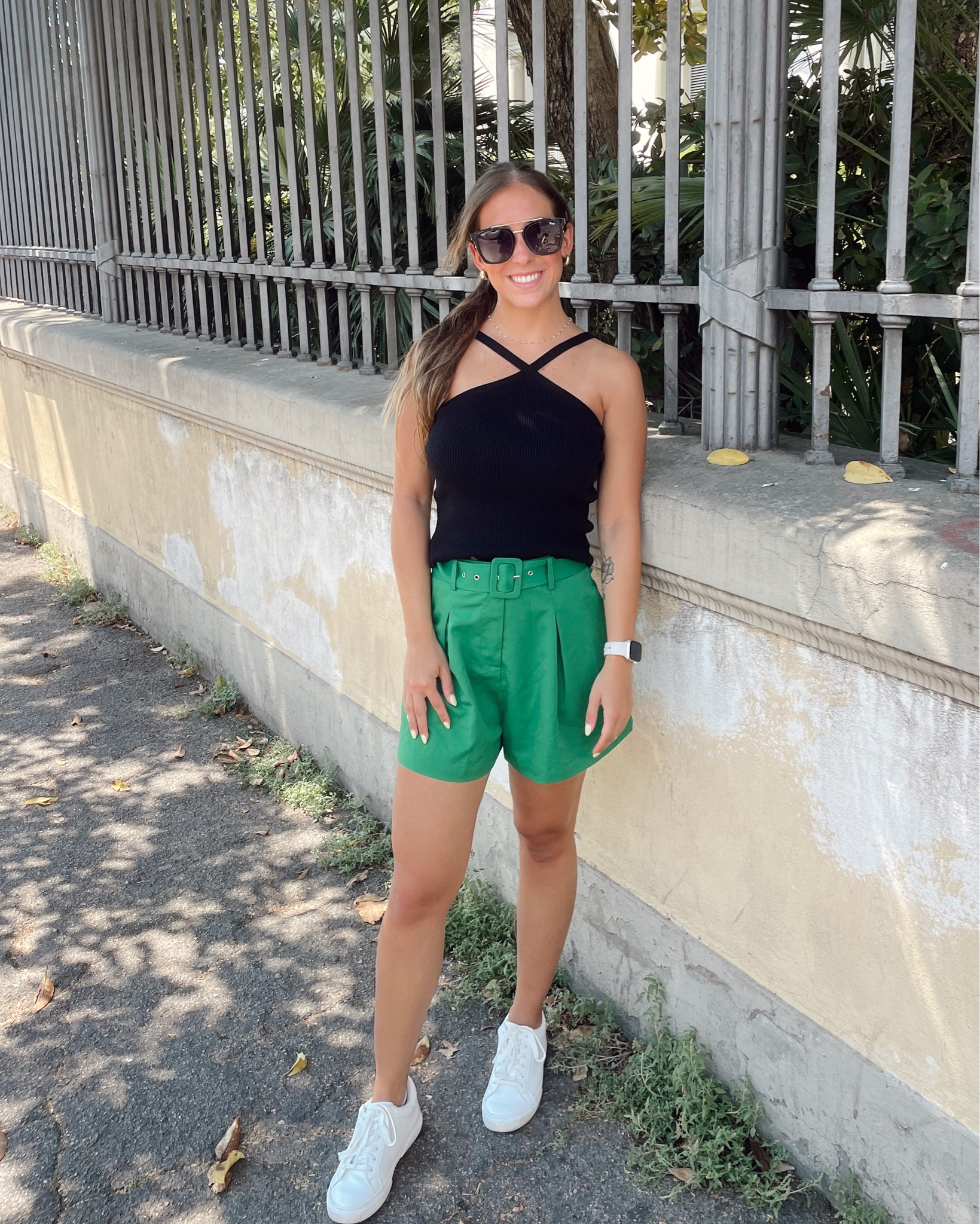 European summer. Italy. Travel outfit. Green shorts. Summer treading. Trouser shorts. Pleated shorts  

#LTKTravel