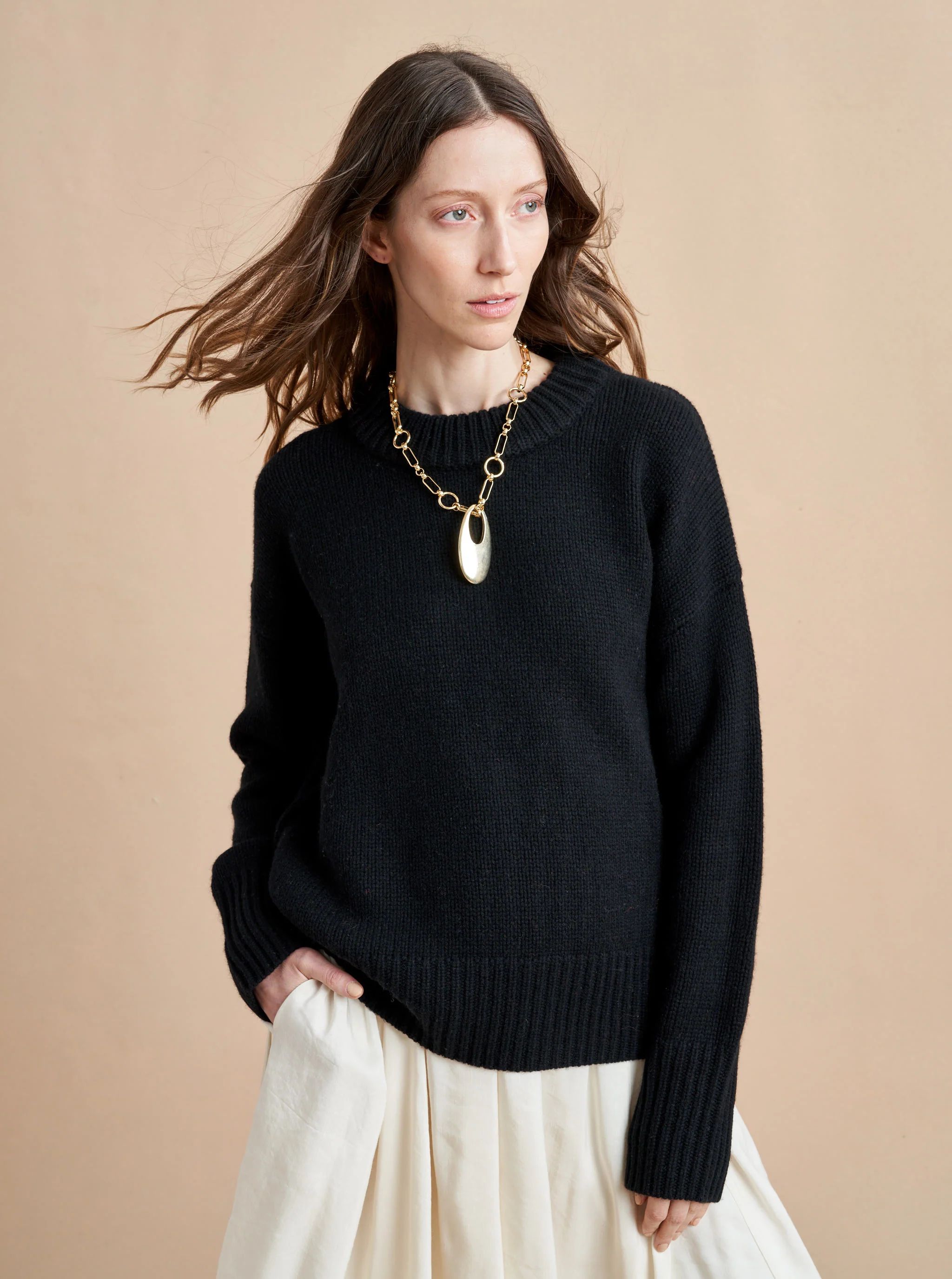 Solid Marin Sweater Black  | La Ligne NYC | La Ligne