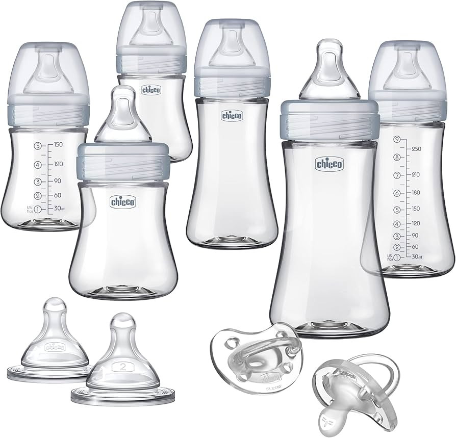 Chicco Duo Deluxe Hybrid Baby Bottle Starter Gift Set with Invinci-Glass Inside and Plastic Outsi... | Amazon (US)