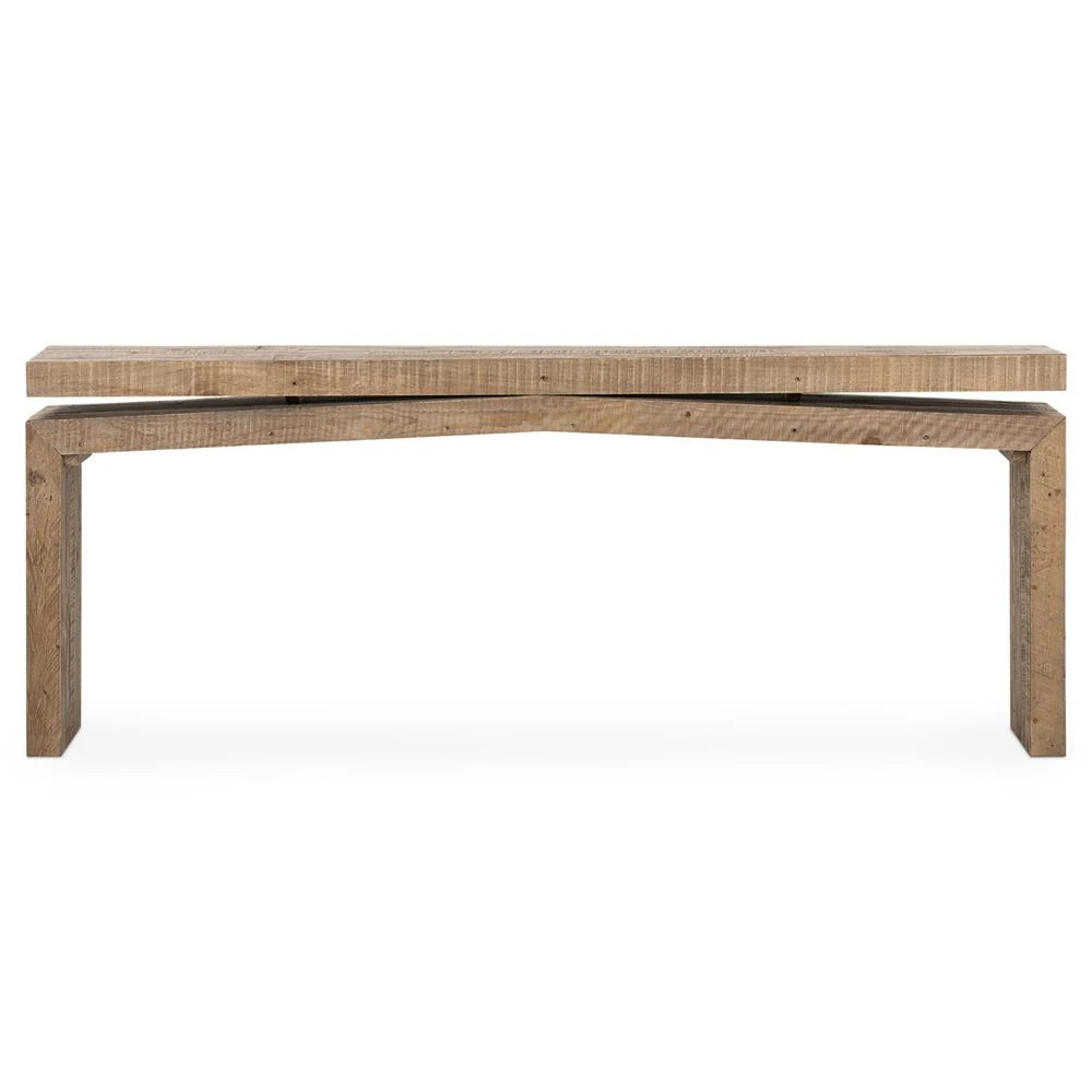 Rayan Solid Brown Reclaimed Rustic Wooden Console Table | Kathy Kuo Home