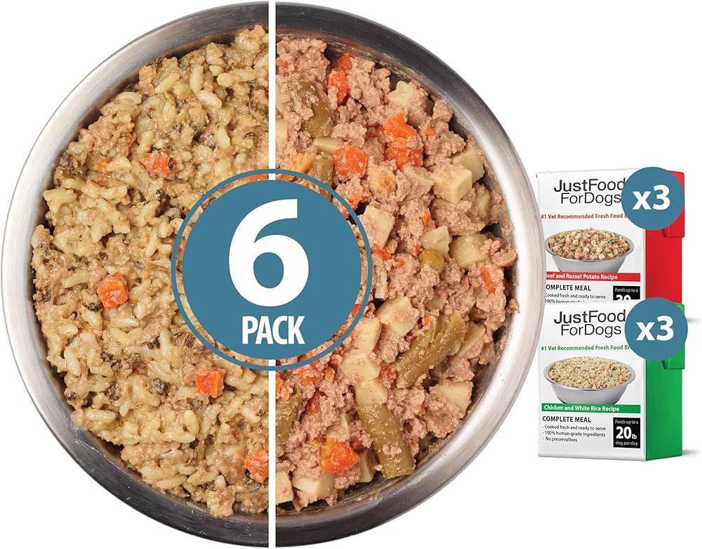 JustFoodForDogs Pantry Fresh Wet Dog Food Variety Pack, Complete Meal or Dog Food Topper, Beef & ... | Amazon (US)