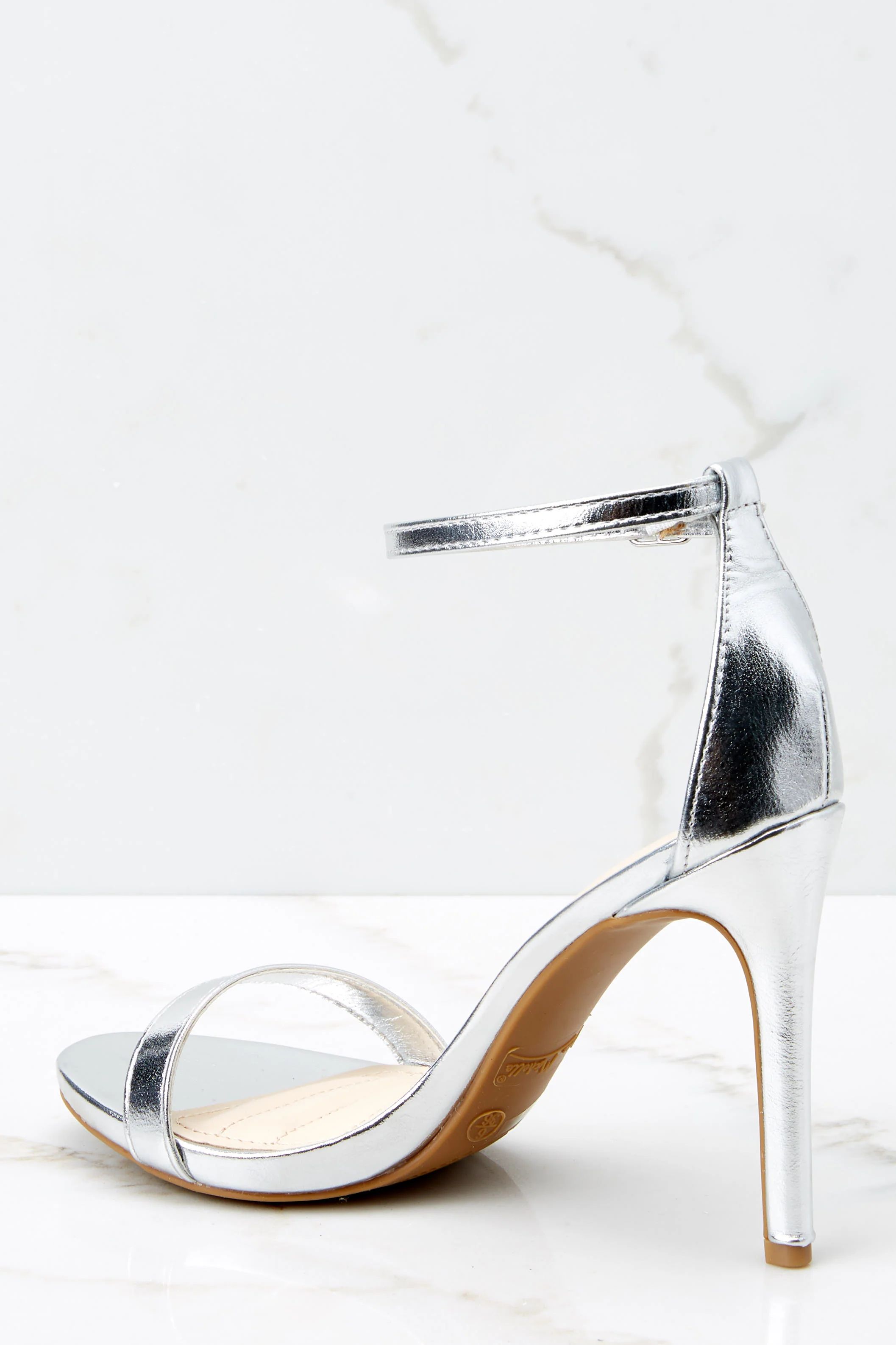 It's Your Moment Silver Ankle Strap Heels | Red Dress 