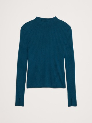 Ribbed Merino Mock-Neck Sweater | Banana Republic (US)