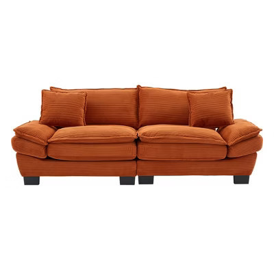 TiramisuBest Corduroy Sofa Sleeper Couch Loveseat Sofa with Pillows Comfy Upholstered Deep Seat Sofa for Bedroom,Living Room,Apartment,Office-Orange | Target