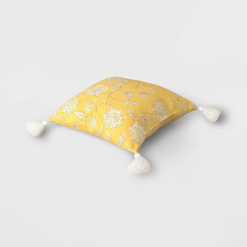 18" Outdoor Throw Pillow Dahlia Vine Yellow - Threshold™ | Target