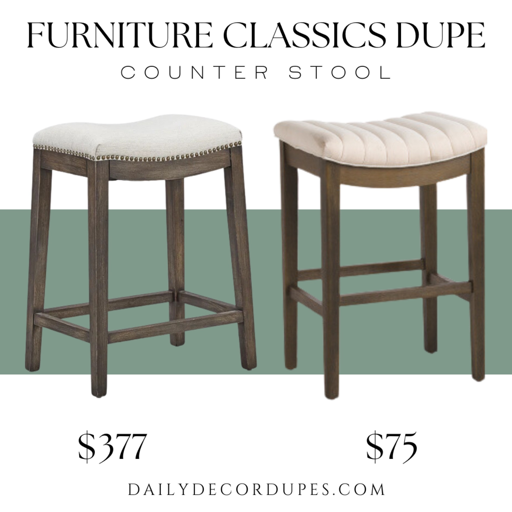 Furniture classics counter stool dupe. Padded and sturdy counter stool. Bar height stools. Modern kitchen furniture. Scandinavian counter stool.

Dupe dupes more affordable option find replica copy cat similar look for less budget friendly affordable cheap cheaper beautiful pretty. Clearance sale coupon code discount code promo code luxury lookalike look a like Inspo inspiration inspired by idea ideas Love dupes like these? I share multiple every day in my FB group “DAILY DECOR DUPES”


#LTKHome #LTKSaleAlert