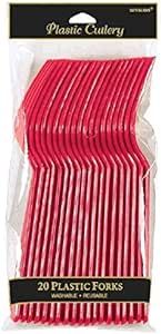 Elegant Apple Red Plastic Fork (Pack Of 20) - Eco-Friendly, Durable & Eye-catching, Perfect For P... | Amazon (US)