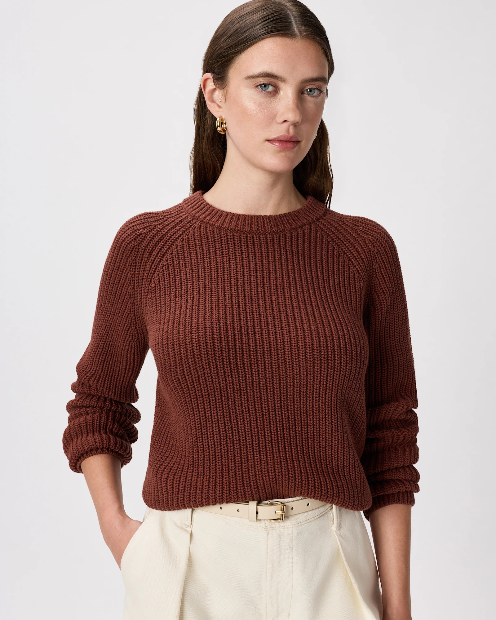 Women's 100% Organic Cotton Fisherman Crew Sweater | Quince