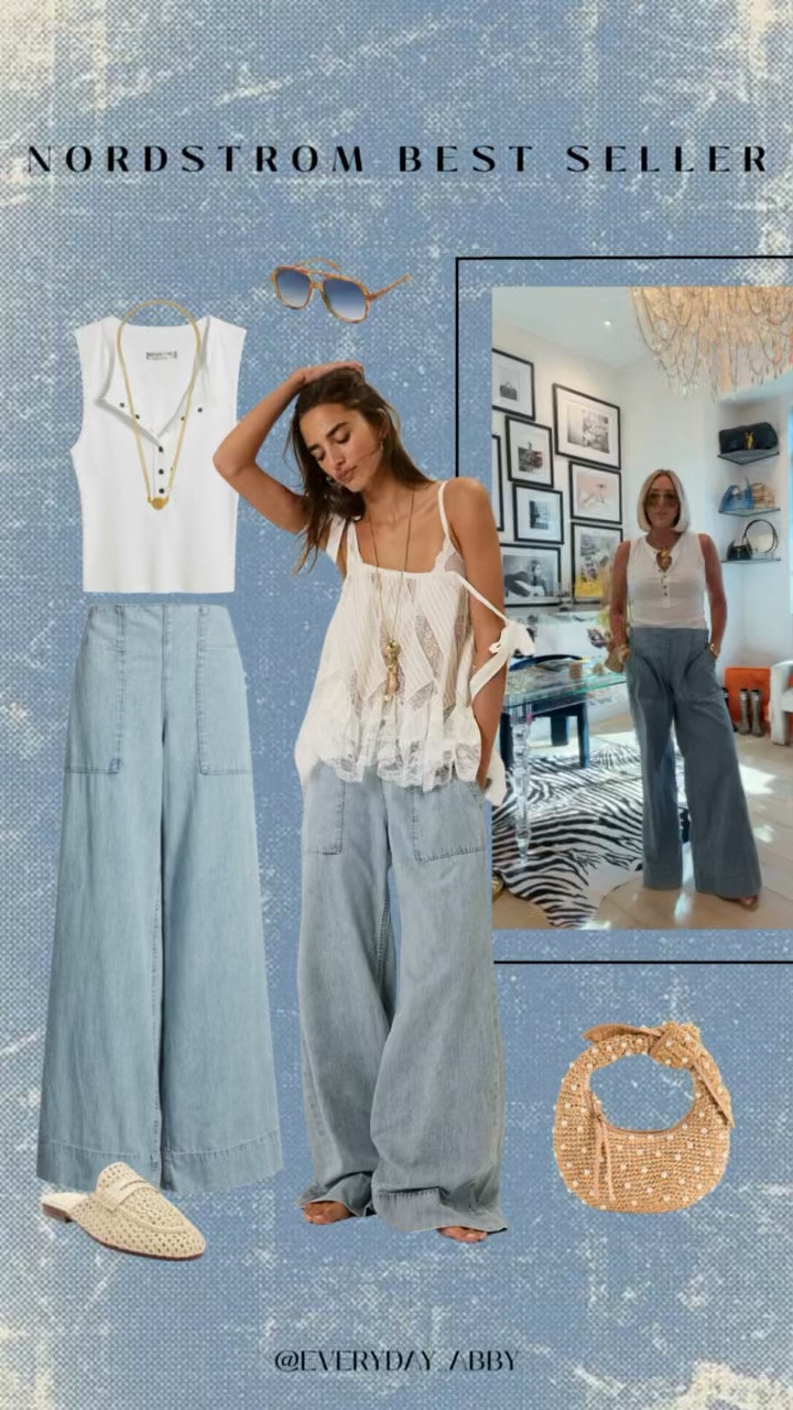 The light weight super soft wide leg denim pants you need for summer 💯💯💯