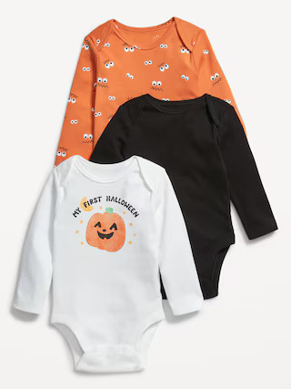 3-Pack Unisex Long-Sleeve Bodysuit for Baby | Old Navy (US)
