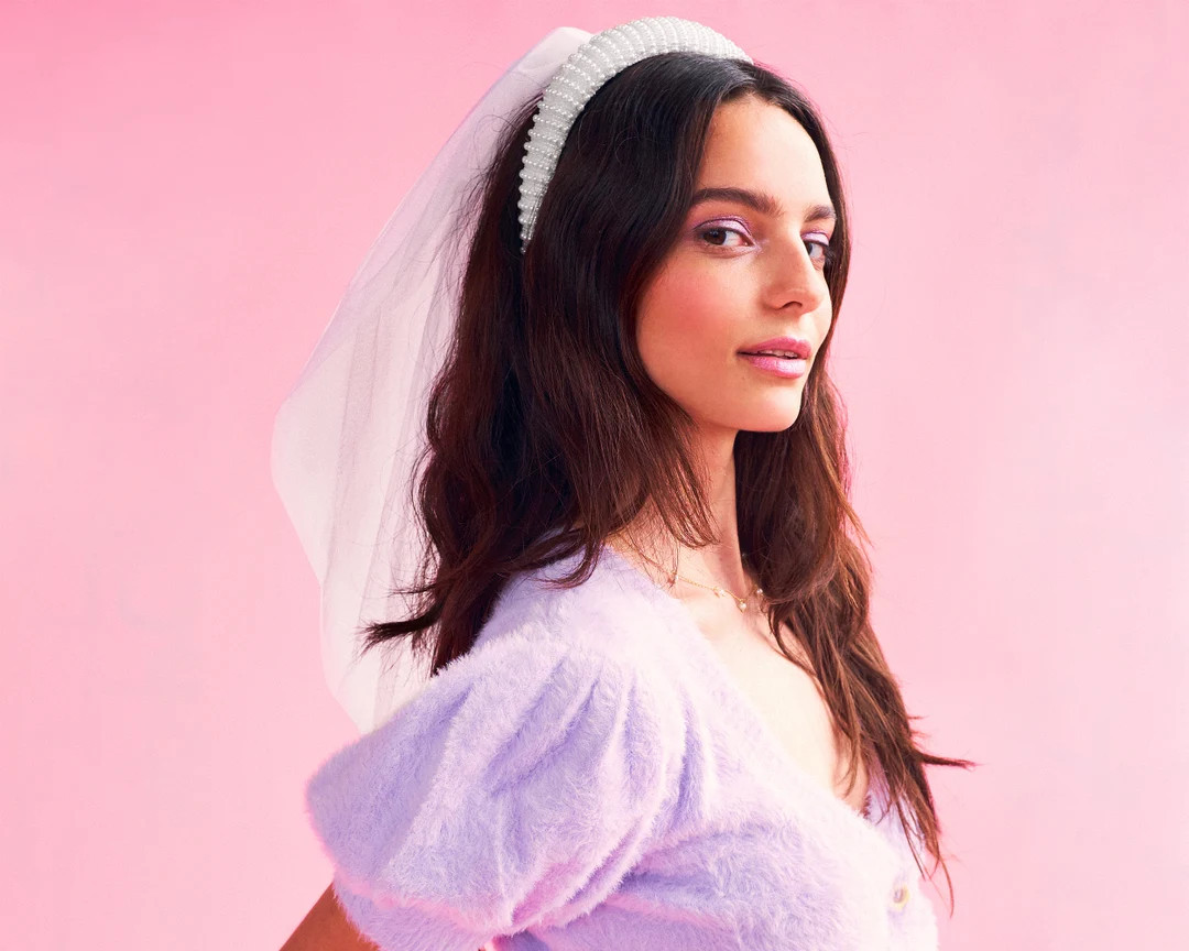 Bachelorette Party Decorations Pearl Headband with Detachable Veil | White Headpiece Bridal Showe... | Etsy (US)