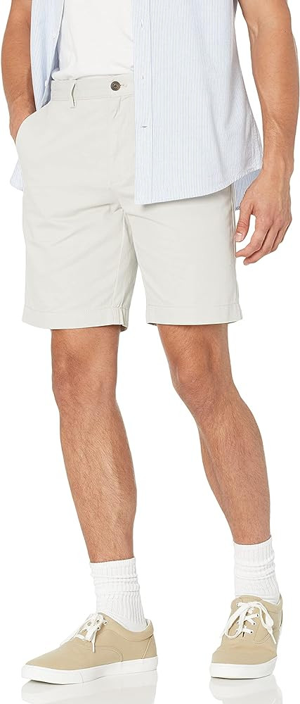 Amazon Essentials Men's Slim-Fit 9" Cotton Twill Khaki Chino Shorts with Tapered Leg | Amazon (US)