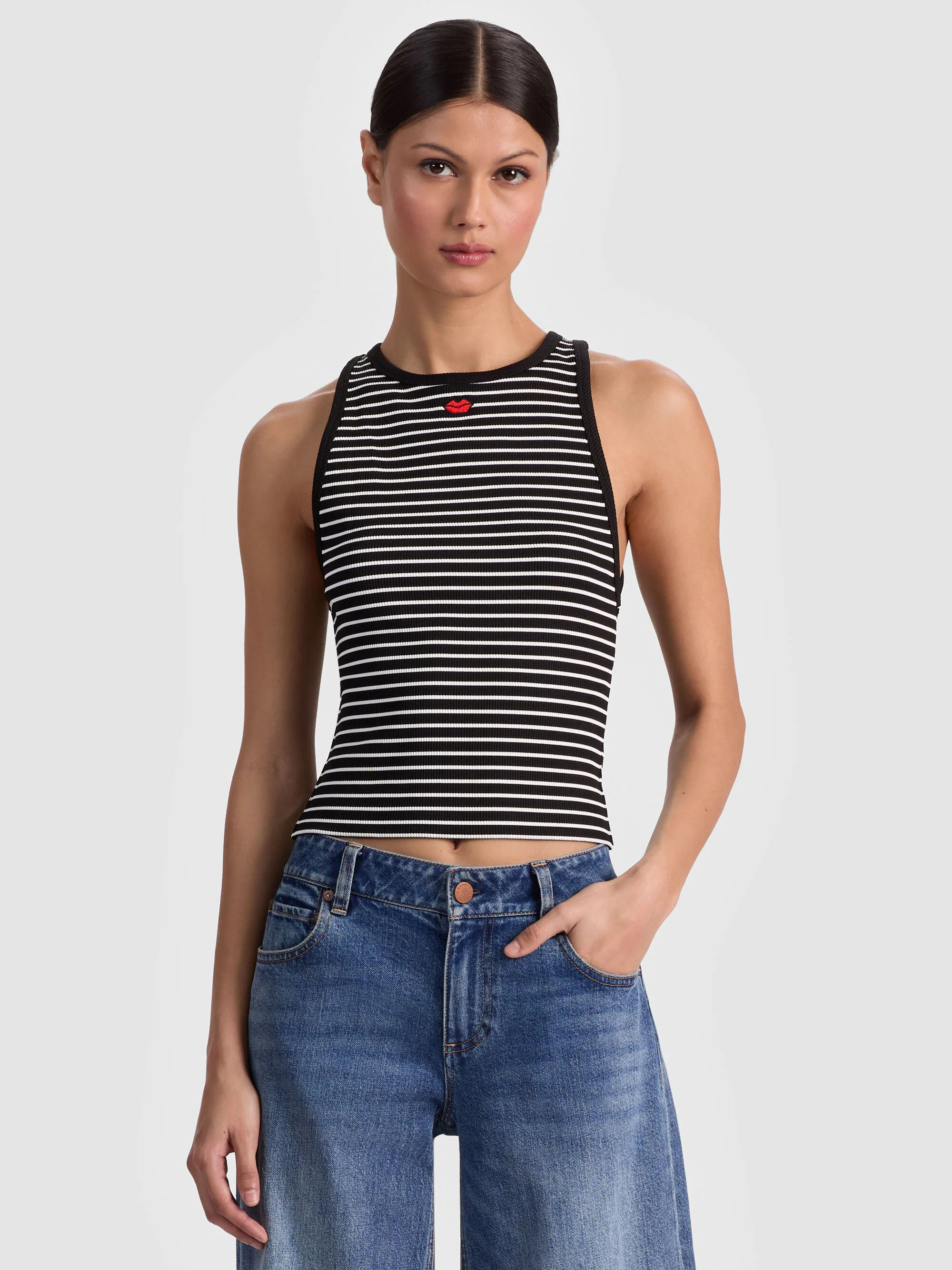 ALLEN EMBROIDERED TANK TOP | Alice + Olivia