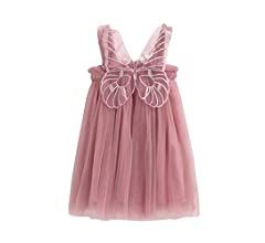 Baby Girls Layered Tulle Dress Toddler Kids Butterfly Sleeveless Sundress Princess Birthday Party... | Amazon (US)