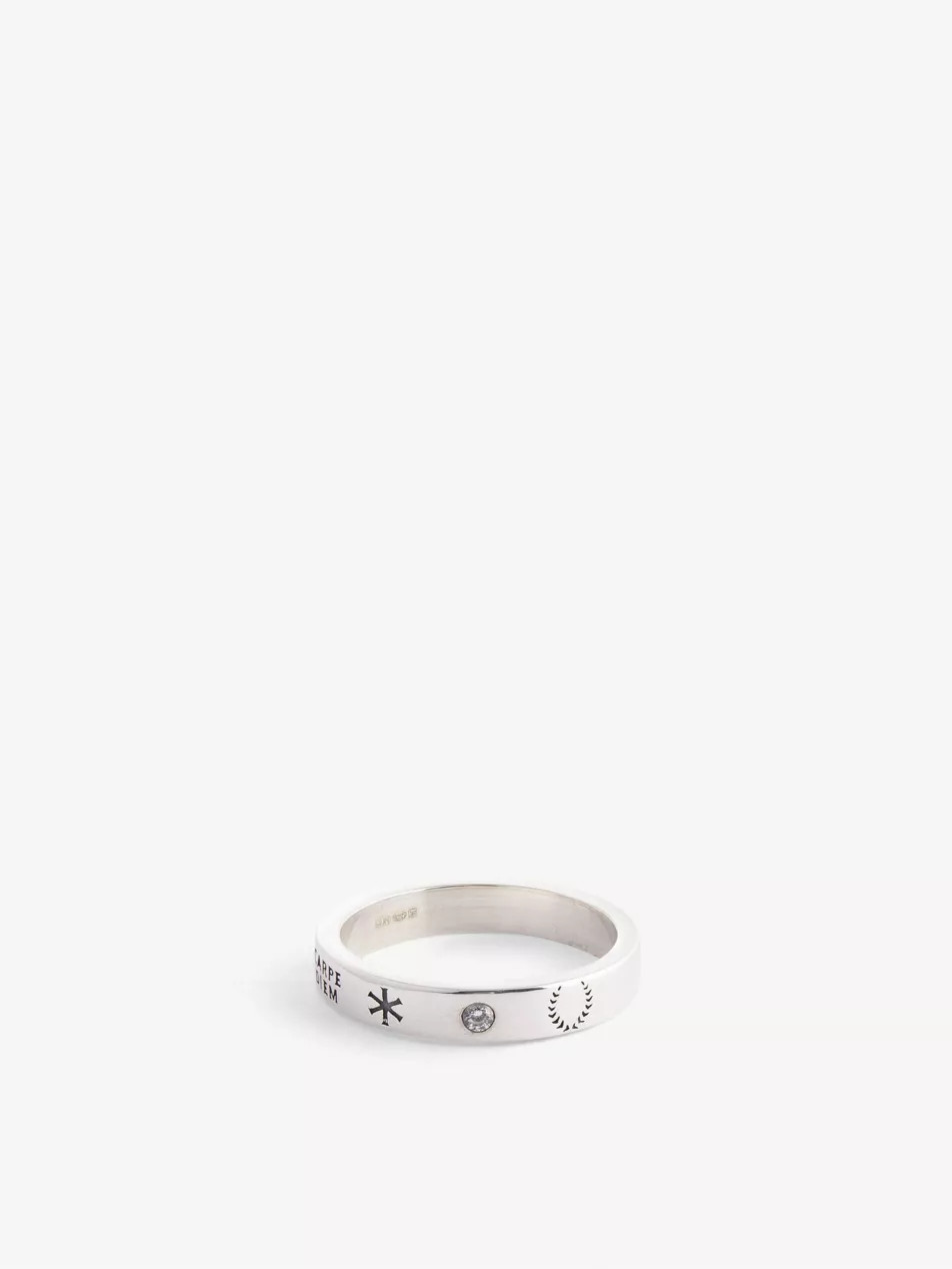 Patriot sterling-silver and cubic zirconia ring | Selfridges