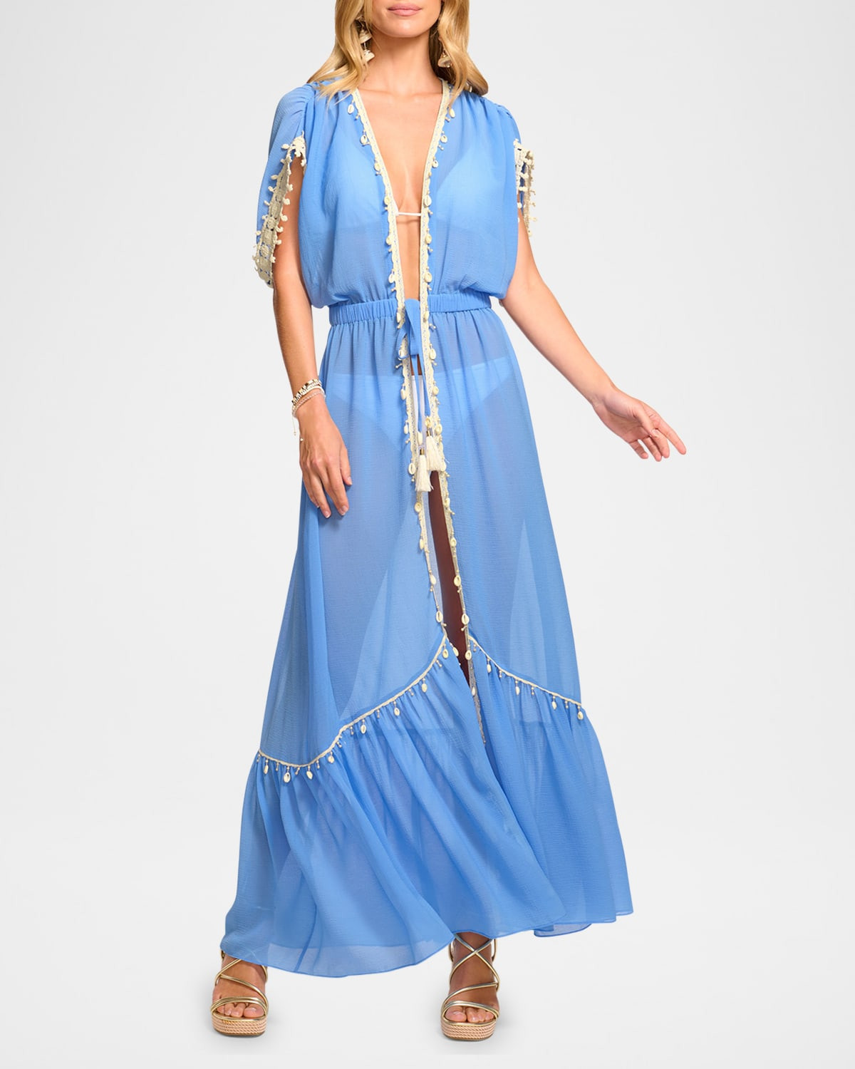 Nikolai Semi-Sheer Maxi Coverup | Neiman Marcus