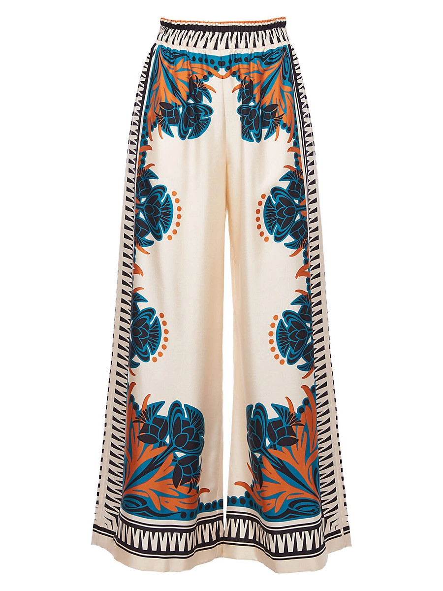 Women's Palazzo Pants - Florence Placee Blue Petrol - Size XS | Saks Fifth Avenue