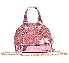 Toddler Girls' Mini Sequins Handbags Random Color Pendant Little Girls Shell Shape Crossbody Bag ... | Amazon (US)